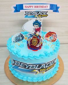 a birthday cake with an image of the character beryldale burst on it's frosting