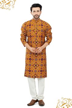 Men's Printed Kurta set, bottom is Included as well. We have matching kids kurtas with same prints. This can be Father & Son matching combo set. Please see below links for kids matching sets. ALTERATION IN LENGTH OF KURTA NEEDED for some sizes. As they are longer then standard sizes. Please message to get measurements details . Thanks. https://www.etsy.com/listing/1088084460/boys-kurta-setboys-dhoti-kurtakurta?click_key=fe7c9458a28c321d391a16f47a8f18debb32b389%3A1088084460&click_sum=c4935766&ref Designer Wear Kurta With Bandhani Print And Traditional Drape, Designer Bandhani Print Kurta With Traditional Drape, Designer Bandhani Print Kurta For Navratri, Designer Ikat Print Straight Kurta, Designer Festive Ikat Print Kurta, Designer Bandhani Print Kurta For Festive Occasions, Designer Wear Bandhani Print Kurta For Festive Season, Designer Bandhani Print Kurta For Eid, Festive Sherwani With Bandhani Print For Eid