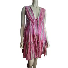 New With Tags Super Cute And Flowy!! Flattering Bundle And Save Will Not Trade Bohemian Sleeveless Cotton V-neck Dress, Pink Sleeveless Boho Sundress, Pink Sleeveless Casual Boho Dress, Sleeveless Pink Boho Dress For Spring, Casual Pink Sleeveless Boho Dress, Casual Pink Cotton Boho Dress, Combo Dress, Dragon Fruit, Free People Dress