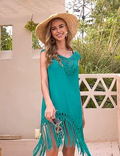 US?only.Free?delivery?in??3-7?business?days. Pull On closure This bathing suit cover up is featuring sexy v-neck patchwork and beautiful tassel design. sexy and unique Relaxed silhouette.asymmetric hem.side vents.Sexy open slits up.semi-sheer construction with cute tasseled trim details along hems. Soft. Lightweight. flowy and breathable material . easy to put on or take off. perfect for a hot day This lace cover ups perfect for Womens Bikini. Swimwear. Swimsuits. Beachwear. Bathing Suits. Monok V-neck Dresses With Tassels For Beach Season, V-neck Tassel Dress For Beach Season, Summer V-neck Dress With Fringe, Beach Season Dresses With Tassels, Beach Season V-neck Dress With Tassels, V-neck Beach Dress With Tassels For Beach Season, V-neck Beachwear Cover-up With Tassels, V-neck Tassel Beach Dress For Beach Season, V-neck Beach Dress With Tassels