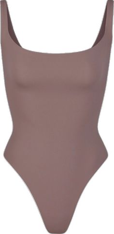 Fits Everybody Square Neck Bodysuit - Clay | SKIMS Square Neck Bodysuit, Extra Fabric, Waist Trainer, Everyday Wardrobe, Body Suit, Base Layer, High Cut, Square Neckline, Square Neck