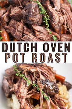 A hearty Dutch oven pot roast with vegetables, simmering in rich gravy, highlighting its tender meat and savory aroma. Best Dutch Oven Pot Roast, Roast In Dutch Oven, Easy Roast Beef Recipe, Dutch Oven Pot Roast, Oven Pot Roast, Tip Roast, Perfect Pot Roast, Roast Beef Dinner, Easy Pot Roast