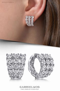 18K White Gold 15mm Diamond Huggies EG14327W84JJ #DiamondEarrings #UniqueEarrings #WhiteGoldEarrings#WhiteGoldFashionEarrings #GoldEarrings#Huggie#HuggieEarring #FineJewelry#FashionJewelry#UniqueJewelry #GiftIdeas#GabrielNY#UniqueJewelry #DiamondJewelry #gabrieljewelry#UniqueGifts  #Jewelry #Design#HandcraftedJewelry #Elegance #18KWhiteGold#15mmDiamondHuggies #DiamondHuggies#18KDiamondHuggies #18K#15mmHuggies #WhiteGoldDiamondHuggies Diamond Bali Earrings, Diamond Bali, Gabriel Jewelry, Bali Earrings, Diamond Huggies, Expensive Jewelry Luxury, Ring Settings, Earrings Design, Luxury Earrings