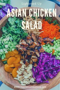 Sugar Free Teriyaki Sauce, Macro Ideas, Roasted Sesame Dressing, Sesame Salad Dressing, Weight Watchers Salad, Rainbow Foods, Asian Chicken Salad, Asian Chicken Salads, Chow Mein Noodles