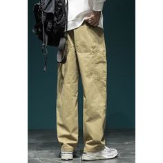 Spring Versatile Plus Size Cargo Pants Fabric: 100% Cotton Size: S, M, L, XL, 2XL, 3XL, 4XL, Multiple Color Selections: Khaki, Army Green  Season: Spring, Fall, Summer, Winter Casual Cotton Wide Leg Pants With Hip Pockets, Casual Tapered Leg Work Pants With Multiple Pockets, Casual Work Pants With Multiple Pockets And Tapered Leg, Casual Wide Leg Parachute Pants, Casual Cotton Wide Leg Full Length Pants, Casual Wide Leg Pants With Multiple Pockets, Casual Baggy Wide Leg Trousers, Casual Outdoor Work Pants With Pockets, Casual Relaxed Fit Wide-leg Chinos