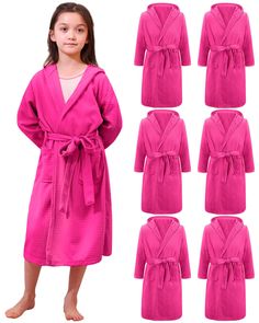 PRICES MAY VARY. Quantity and Usability: the package includes 6 girls' hooded bathrobes, ensuring there is always a fresh one available or allowing multiple children to enjoy them at the same time; Moreover, there are sufficient quantities to meet different needs on regular days and special occasions like festivals Quality Material: the robes for girls are made of a quality waffle fabric that is soft, skin friendly and has strong water absorption properties; The material does not harm the child' Spa Party Robes, Girl Spa Party, Kids Robes, Kimono Robes, Waffle Fabric, Multiplication For Kids, Spa Party, Slumber Party, Slumber Parties