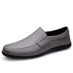 Occasion : Casual Lining-Genuine Leather Type : Cow Leather Upper-Genuine Leather Type : Cow Leather Fashion Element : Sewing Fit : Fits true to size, take your normal size Pattern Type : Solid Season : Spring/Autumn Model Number : D2268 Closure Type : SLIP-ON Feature : Breathable,Massage Shoes Type : Loafers Lining Material : GENUINE LEATHER Insole Material : BONDED LEATHER Outsole Material : RUBBER Upper Material : GENUINE LEATHER Brand Name : YEISNDOO Item Type : Casual Shoes Department Name Spring Business Boat Shoes With Round Toe, Gray Leather Loafers With Rubber Sole, Gray Leather Formal Loafers, Gray Leather Loafers For Formal Occasions, Formal Gray Leather Loafers, Gray Round Toe Loafers For Formal Occasions, Casual Gray Leather Loafers, Gray Leather Slip-ons With Round Toe, Casual Business Slip-on Boat Shoes