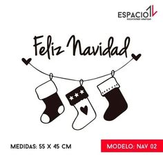 the spanish version of feliz navidad with stockings hanging on a line