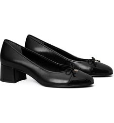 Tory Burch Cap Toe Pump (Women) | Nordstrom Heeled Ballet Pumps, Pretty Flats Shoes, Comfortable Elegant Shoes, Elegant Shoes For Women, Women’s Work Shoes, Elegant Flats Shoes, Elegant Flat Shoes, Elegant Shoes Flat, Classic Shoes Women