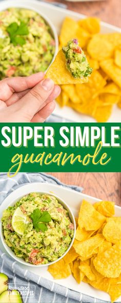 this super simple guacamole dip is the perfect appetizer for any party