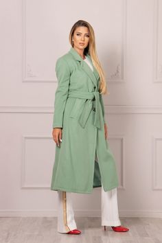 Light Green Minimal Wool Coat Vintage Inspired Mint Green - Etsy Bulgaria Chic Long Green Outerwear, Green Long Sleeve Wool Coat For Spring, Green Wool Coat For Winter, Green Wool Coat For Work, Green Long Outerwear For Work, Green Long Outerwear For Workwear, Elegant Green Wool Outerwear, Green Long Wool Winter Coat, Green Long Wool Coat For Winter