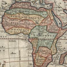 an old map shows africa and other countries