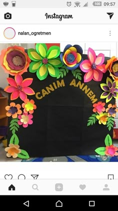 an instagram photo frame with flowers and the words canim aniem on it