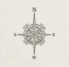 a compass tattoo design on a white background