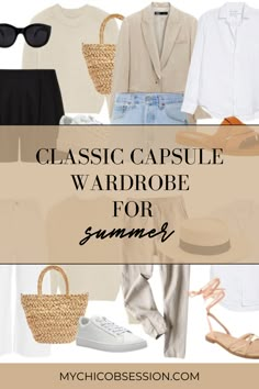 Capsule Wardrobe For Summer, Travel Capsule Wardrobe Summer, Mode Ab 50, Spring Summer Capsule Wardrobe, Perfect Capsule Wardrobe, Classic Capsule Wardrobe