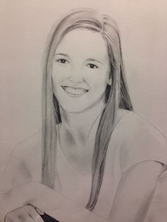 a pencil drawing of a smiling woman