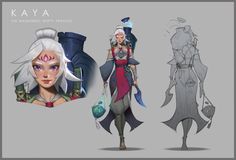 the concept art for kavya's character sheet