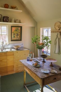 the kitchen is clean and ready to be used for cooking or baking, as well as other things