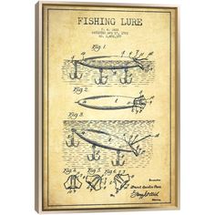 an old fishing lure blueprinted poster