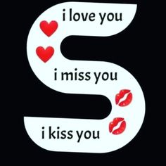 i love you, i miss you, and i kiss you stickers on a black background