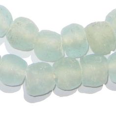 Clear Aqua Recycled Glass Beads (14mm) - The Bead Chest Aqua Beads, Recycled Glass Bead, Crushed Glass, Bone Beads, African Beads, Trade Beads, Bead Shop, Creative Jewelry, Custom Jewelry Design