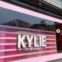 a storefront window with the name kylie on it