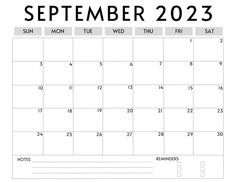 september 2023 calendar pdf September 2023 Calendar Printable, Calendar With Notes, 2023 Calendar Printable, Planner Pdf, Digital Calendar