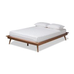 Baxton Studio Karine Mid-Century Modern Walnut Brown Finished Wood Full Size Platform Bed Frame FredCo Queen Bed Dimensions, King Platform Bed Frame, Queen Platform Bed Frame, Studio Bed, King Size Platform Bed, Diy Platform Bed, Wood Platform Bed Frame, Modern Bed Frame, Full Size Platform Bed