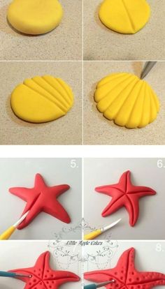 step by step instructions on how to make starfish cookies