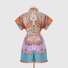 Women's Retro Jumpsuits Ethnic Print Overall Romper Loose Jumpsuit, Pencil Skirt Dress, Chiffon Fashion, Ethnic Print, Fabric Suppliers, Linen Style, Loose Outfit, Spring Outfits Women, Cotton Style