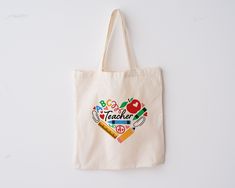 a tote bag with the words teacher on it