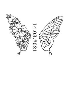 a butterfly with flowers on it's wings and the words, i love you