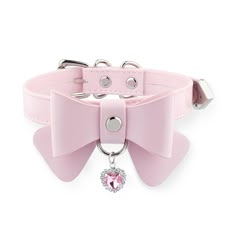 PRICES MAY VARY. 🎈SOFT MATERIAL🎈: This kawaii bow collar for women crafted from high-quality vegan leather with two layers sewn together, not only boasts enhanced firmness but also offers a soft and comfortable feel, ensuring a long-lasting and comfortable wear. 🎈CUTE LEATHER BOW🎈: The heart collar choker's cute leather bow, adorned with a heart-shaped rhinestone, adds a three-dimensional quality to your look, making it stand out from other materials and infusing your style with charm and sw Kawaii Accessories Necklaces, Yami Kawaii Necklaces, Cute Accessories Kawaii Necklaces, Pastel Kawaii Accessories, Collars For Subs With Leash Pink, Pet Regression, Pink Choker Necklace, Bow Choker, Pink Choker