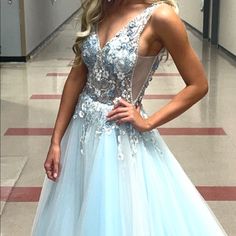 Jovani Ballgown. Worn Once For A Pageant. Has A Little Bit Of A Train. Beautiful Beading At The Top. Perfect For A Pageant, Prom, Wedding Or Special Event. Just Want Someone To Feel Beautiful! Dresses Light Blue, Jovani Dresses, Prom Wedding, Feel Beautiful, A Train, How To Feel Beautiful, At The Top, Special Event, Special Events