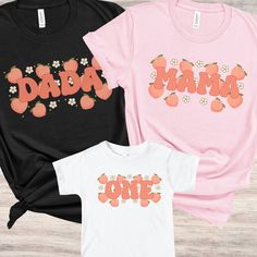 Peach Birthday Shirts Welcome to Lavish Inspirations!!  - We use three different T-shirt brands, if you only want one particular brand please ask us for availability, if you do not ask, we will ship the available brand. - Messages will be answered as soon as possible, however weekends typically can take a little longer as we are closed on weekends but still try to answer messages as soon as possible. Ordering Instructions: 1. Choose T-Shirt Size 2. Leave us a note for CUSTOM text/name/year/numbe Cute Peach T-shirt With Letter Print, Pink Top With Funny Print For First Birthday, Pink T-shirt With Funny Print For First Birthday, Pink Crew Neck Shirt For First Birthday, Fun Pink T-shirt For First Birthday, Pink Family Matching Tops For First Birthday, Pink Graphic Print T-shirt For First Birthday, One Sweet Peach Birthday, Peach 1st Birthday