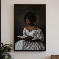 Add a touch of vintage charm and elegance to your space with this beautiful canvas featuring a portrait of an African American girl reading a book. This stunning artwork captures the essence of the Victorian era and is ready to hang, perfect for enhancing your bedroom or study room with its serene and thoughtful depiction. *Exquisite vintage portrayal of an African American girl reading a book *High-quality canvas with rich, lasting colors *Framed and ready to hang, no assembly required *Ideal for bedrooms, study rooms, or living rooms *Adds an elegant, Victorian-inspired touch to your decor 🎨 Elevate Your Space with Stunning Canvas and Framed Prints ⭐ Why Choose Our Prints? ✅ Ready to Hang All canvases, both framed and stretched, are wrapped and ready to hang right out of the box. ✅ Wide Victorian Decor Bedroom, Black Victorian Women, Black Vintage Aesthetic, Black Vintage Art, Decor For Bedroom Wall, Book Portrait, Home Decor Victorian, African Home, Girl Reading Book