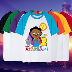 Birthday Custom T Shirt, Personalized Family shirt, All colors, All Sizes, Short, 3/4 & Long Raglan Sleeves  T-shirt super soft to the touch, fresh and with super bright images You can customize your shirts for any occasion, customize for your family, friends, etc. SIZE 3M, 6M, 12M, 18M 2T, 3T, 4T,  5T,  6T YOUTH XS,  YOUTH S.  YOUTH M.  YOUTH L, YOUTH XL S,  M, L, XL, 2XL PLEASE REFER TO SIZING CHART FOR BEST RESULTS PROCESSING TIME: 1 BUSINESS DAYS (DOES NOT INCLUDE WEEKENDS) STANDARD SHIPPING OPTION: 3-5 BUSINESS DAYS PRIORITY SHIPPING: 1-3 BUSINESS DAYS EXPRESS SHIPPING 1-2 BUSINESS DAYS Upgrading Mail DOES NOT speed up the current handling time. If you have a request for a custom order or need something by a certain day, please message me. My shipping times are an estimate; this is a Long Sleeve T-shirt With Character Print For Playtime, White Long Sleeve T-shirt For Father's Day, Summer Long Sleeve T-shirt With Character Print, Family Matching Long Sleeve Tops With Character Print, Fun Long Sleeve T-shirt With Cartoon Print, Father's Day Long Sleeve T-shirt With Name Print, Multicolor Long Sleeve Shirt With Letter Print, Themed Long Sleeve Letter Print T-shirt, Themed Long Sleeve T-shirt With Letter Print