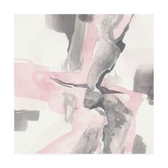 an abstract painting with pink and grey colors