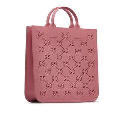 Product Details: Pink Gucci Kids' GG Rubber Tote Bag. This tote bag features a perforated rubber body, rolled handles, and an open top. 12" L x 13" W x 3.1" D, 3.1" drop. Serial number 679365. Condition: . Very Good. Exterior Bottom with Other. Exterior Handle Discolored. Please note this is a item that may display signs of wear consistent with the condition listed above and shown in photos. Designer Revival this is an Pink Gucci Kids' GG Rubber Tote Bag or . Learn more about our ation process. Please allow up to 2 weeks for delivery of this item. Have questions? Contact us today: : **All items are final sale and . Learn more about our shipping & . Gucci Kids, Contemporary Eclectic, Open Top, 7 And 7, Italian Fashion, Pink Bag, Creative Director, Dust Bag, Fendi