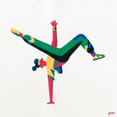 an artistic drawing of a person doing a handstand