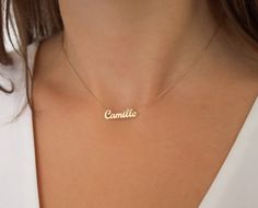 Sideways Initial Necklace, Design Name, Gold Name Necklace, Initial Necklace Gold, Personalized Gifts For Mom, Jewelry Personalized, Gold Necklace Women, Gold Initial, Name Jewelry