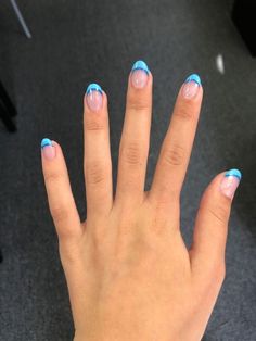 Back To School Nails Oval, Gel Tips Nails Ideas Almond Summer, Colored Short French Tip Nails, Preppy Short Acrylic Nails, Preppy Nail Ideas Winter, Preppy Acrilyc Nails, Blanco By Nature, French Nail Ideas Summer, Fourth Of July Nails French Tips