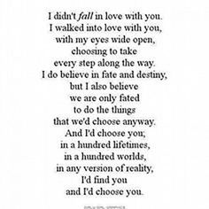 a poem written in black and white with the words i don't fall in love with you