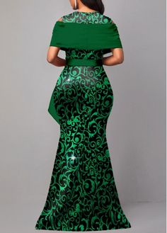 Dinner Dress Evening, African Bridal Dress, Ankara Dress Styles, Green Maxi Dress, Maxi Dress Outfit, Maxi Dresses Fall, Maxi Dress Pattern