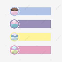 four different colored cupcakes with frosting on them