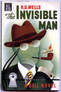 the invisible man by h g wells is shown in this vintage book cover art print