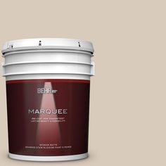 a bucket of marquee paint on a white background with the words behrf marquee