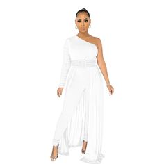 Jumpsuits for Women | Dressy Jumpsuit | Formal Jumpsuit | Prolyf Styles – ProLyf Styles Elegant One-shoulder Party Sets, Elegant Stretch Pantsuit For Parties, Fitted Strapless Jumpsuit For Spring Cocktail, Elegant Stretch Sets For Party, Chic Strapless Maxi Jumpsuit For Evening, Elegant Stretch Party Set, White One-piece Party Dress, Elegant One-shoulder Evening Bodysuit, Elegant Bodysuit For Date Night And Party Season