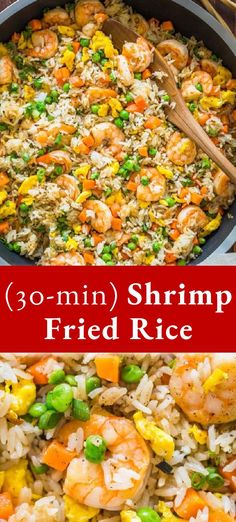 Shrimp Fried Rice is one of my go-to 30-minute dinners and my family can't get enough of it. Shrimp and Rice is the best way to use leftover white rice. High Protein Shrimp Fried Rice, Rice And Egg Recipe Dinners, Keto Shrimp Fried Rice, Shrimp Fry Rice Recipes, Easy Shrimp Fried Rice With Egg, Homemade Shrimp Fried Rice, Better Than Take Out Fried Rice, Rice To Go With Fish