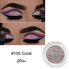 Eye Makeup Glitter, Makeup Pigments, Eyeshadow Tips, Metallic Eyes, Festival Glitter, Glitter Eyeshadow Palette, Casual Makeup, Metallic Eyeshadow, Single Eyeshadow